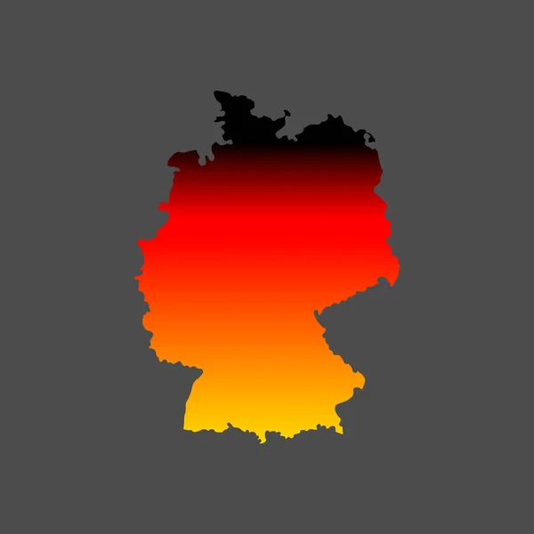 Mapa Alemania Colores Nacionales Sobre Fondo Gris Ilustración Del Vector — Archivo Imágenes Vectoriales