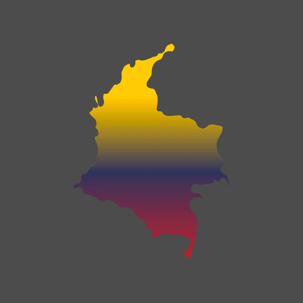 Mapa Colombia Colores Nacionales Sobre Fondo Gris Ilustración Del Vector — Archivo Imágenes Vectoriales