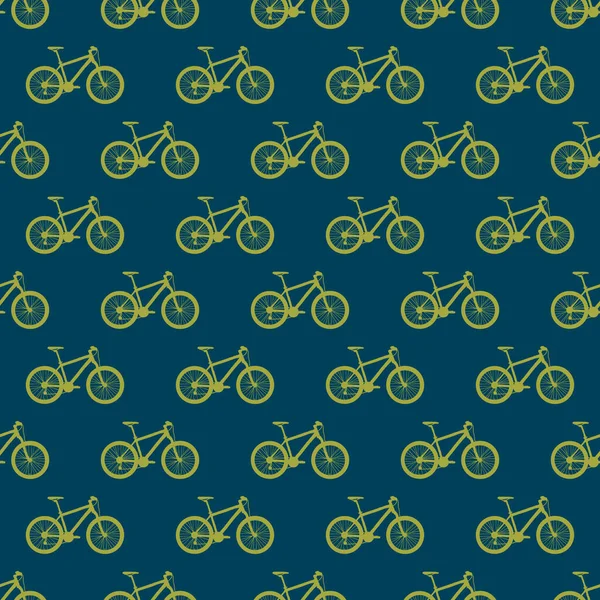 Bicicletas amarillas de diferentes tamaños sobre fondo azul — Archivo Imágenes Vectoriales
