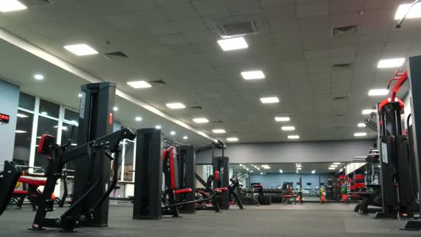 Gimnasio Fitness House Apague Gradualmente Las Luces Del Techo Cerrar — Vídeo de stock