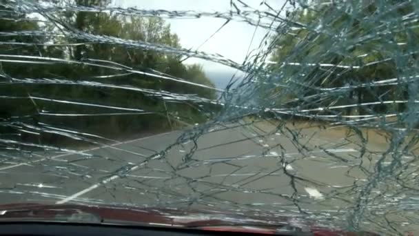 Blick Aus Dem Inneren Eines Autos Das Auf Einer Straße — Stockvideo