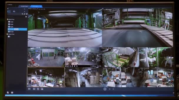Monitor Monitoreo Línea Producción Envases Corrugados Productos Embalaje Hechos Cartón — Vídeos de Stock