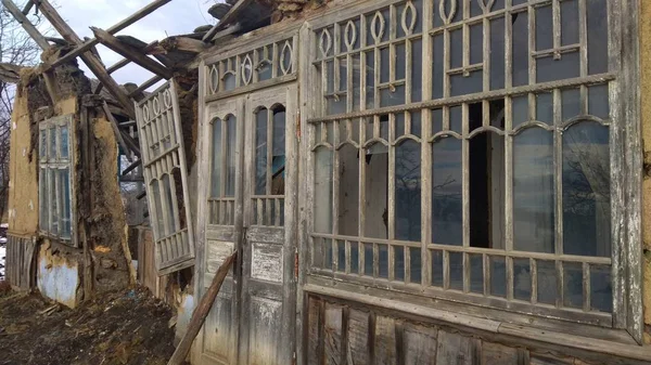 Ένα Παλιό Σπίτι Κατέρρευσε Έπος Ουκρανία — Φωτογραφία Αρχείου