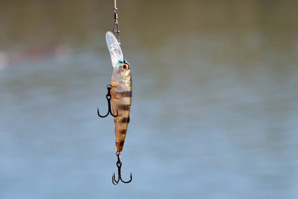 Plastique leurre de pêche wobbler gros plan — Photo