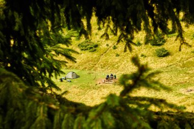 iyi bir yerde bir çadır ile kamp