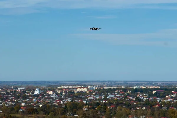 Drone over the city Kolomyia — Stock Photo, Image