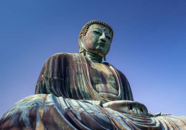 Mavi gökyüzü, Kamakura Japonya altında büyük Buda bronz heykel