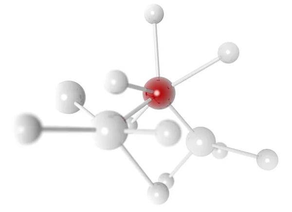 Darstellung Einer Molekularen Struktur Isoliert Auf Weißem Hintergrund — Stockfoto