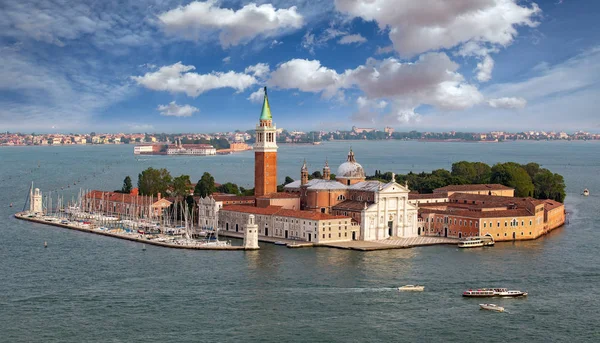 Vista Aérea Isla San Griorgio Maggiore Laguna Veneciana Venecia Italia — Foto de Stock
