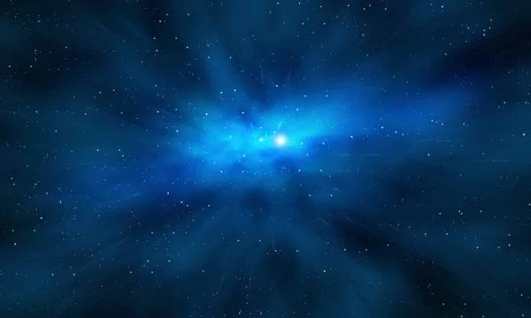 Erupção Estrelar Espaço Profundo Fundo Azul — Fotografia de Stock