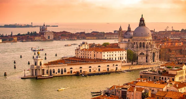 Basílica Santa Maria Della Salute Gran Canal Atardecer Venecia Italia — Foto de Stock