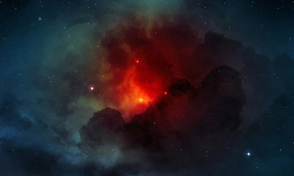 Nebulosa Vermelha Poeira Cósmica Espaço Exterior Fotografia De Stock