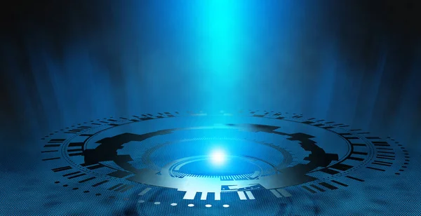 Circular Graphic Design Display Futuristic Virtual Interface Blue Tone Illustration — Stock Photo, Image