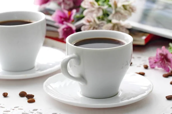 Good Morning Cup Coffee Table Nice Day — Stock Photo, Image