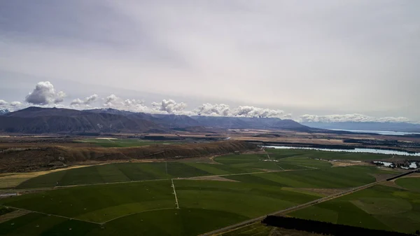 Campi Coltivazione Circolari Visti Dal Drone Nuova Zelanda — Foto Stock