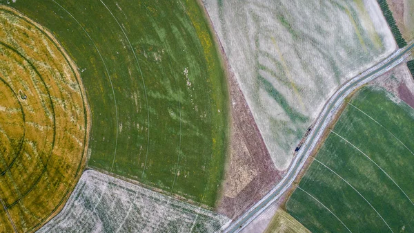 Cirkel Odling Fält Sett Från Drönaren Nya Zeeland — Stockfoto