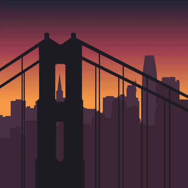 Akşam şehrin cape bir köprü ile