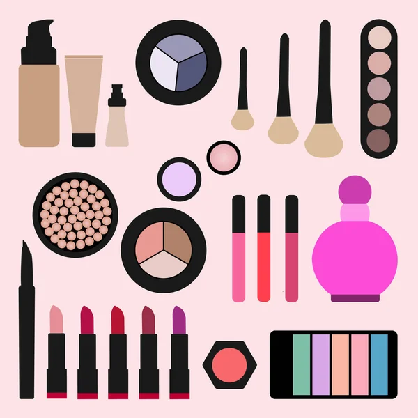 Kozmetik düz tasarımında ayarla