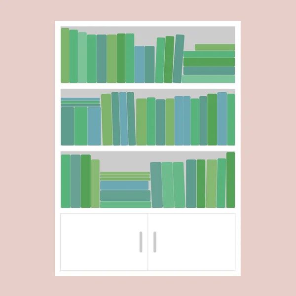 Yeşil kitap kabine raflar