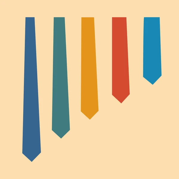 フラットなデザインで色のネクタイ コレクション — ストックベクタ
