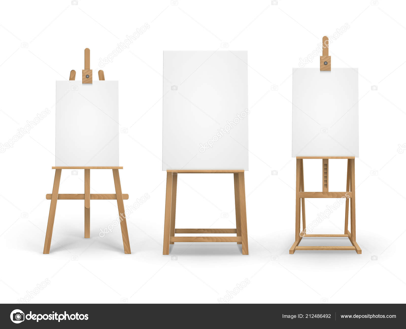 Premium Vector  Wooden brown sienna easel with mock up empty