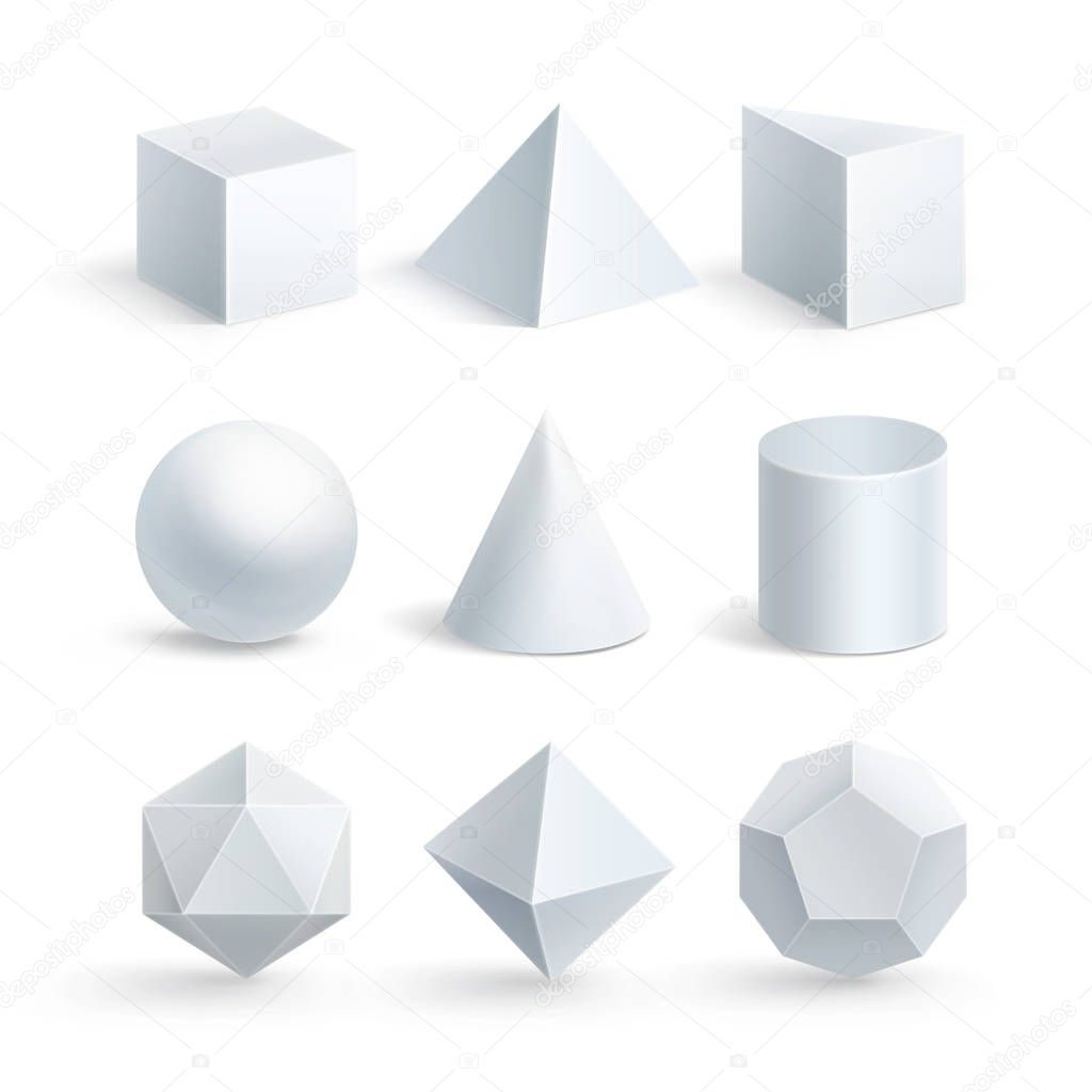 Vector illustration of geometric shapes on white background