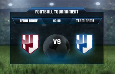 B takım vektör çizim futbol çetele takım A vs yayın grafik futbol oyun skor şablon web için poster