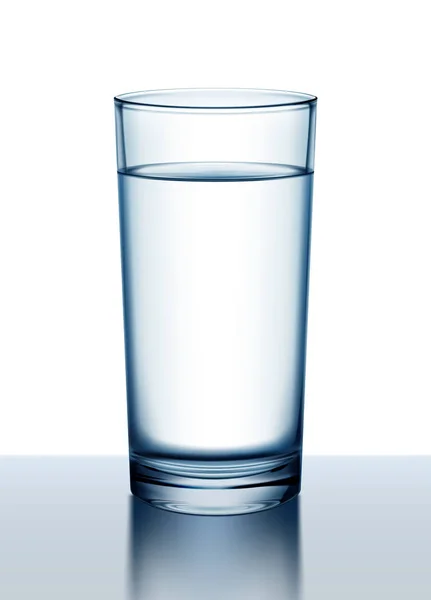 Illustration vectorielle du verre d'eau avec réflexion sur la surface isolée sur fond — Image vectorielle