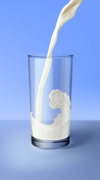Mleko wlewające się do szklanki — Wektor stockowy