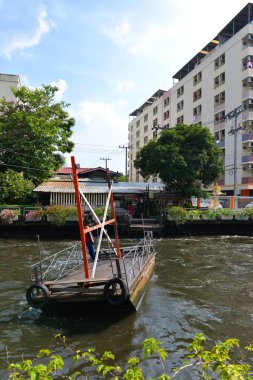 Kanallar ve kamu su ulaşım Bangkok, Tayland.