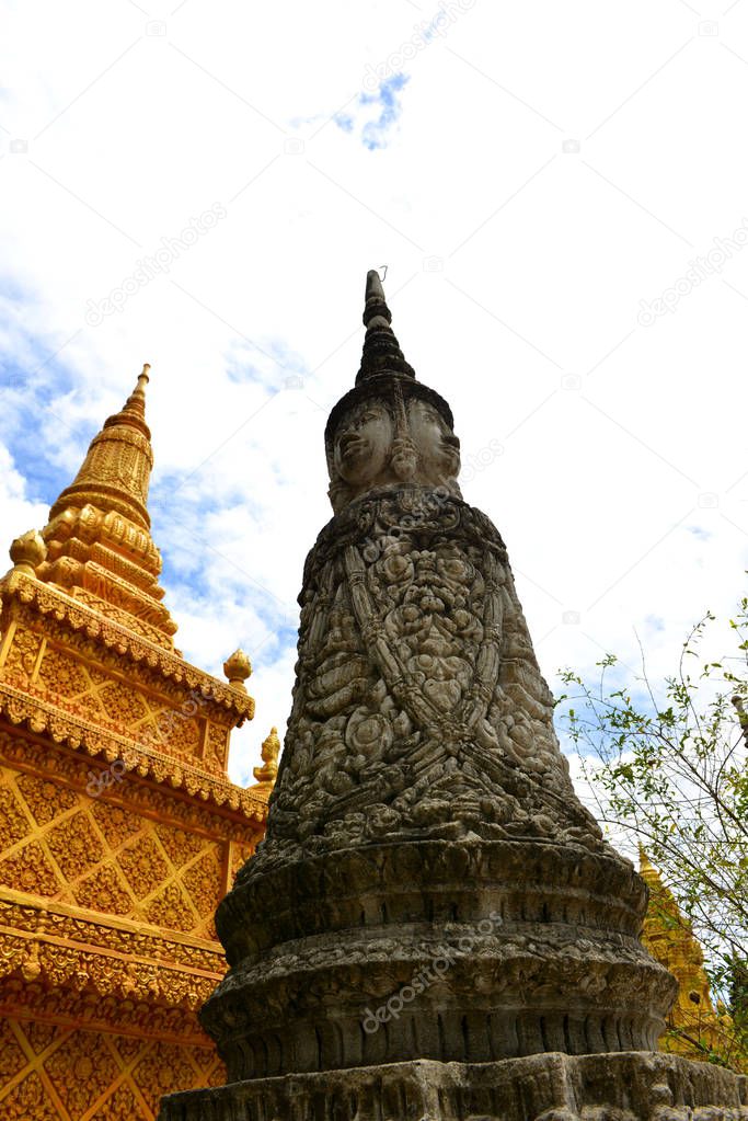 Stupas at Tonle Bati temple near Phnom Penh, Cambodia