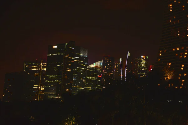 Nattutsikt Över Staden Singapore — Stockfoto