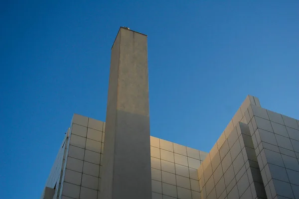 Detail of modern brutal white concrete building — Stock Photo, Image