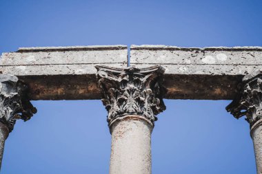 Antik sütunlar. Bir Yunan tapınağı Tyche 'nin kalıntıları, Olba. Türkiye