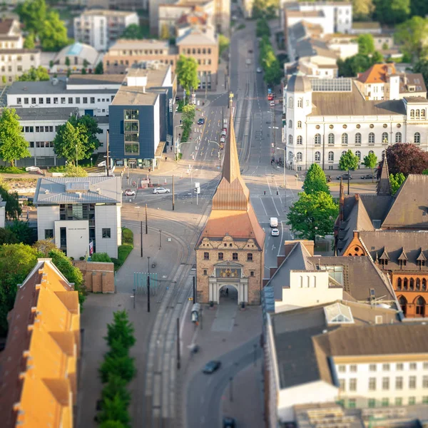 Luftaufnahme Der Stadt Rostock Steintor Der Altstadt — Stockfoto