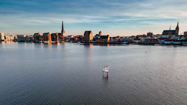 Vista Aérea Del Horizonte Ciudad Rostock Alemania — Foto de Stock