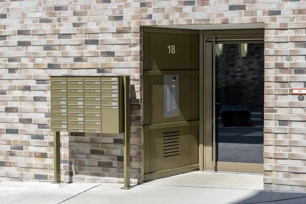 Entrance Building Door Mailboxes — Stock Photo, Image