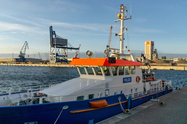 Schip Haven Duitse Rivier Politie — Stockfoto