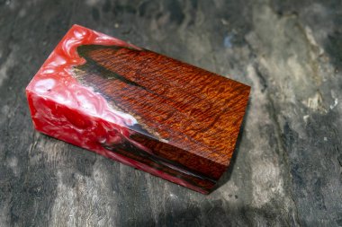 döküm epoksi reçine Stabilizing burl ahşap kırmızı renk sanat arka plan