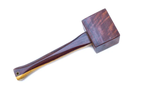Hammer Aus Noppenholz Für Den Zimmerer Der Werkstatt Auf Isoliertem — Stockfoto