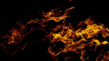 Yangın alevleri sanat siyah arka plan doku