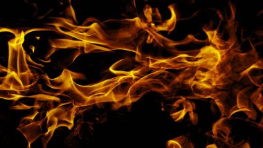 Yangın alevleri sanat siyah arka plan doku