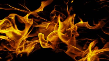 Yangın alevleri sanat siyah arka plan doku