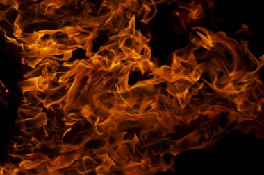 Yangın alevleri sanat siyah arka plan doku