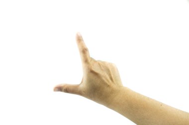 Beyaz arka planda gösteren işaretçi hareketleri eller