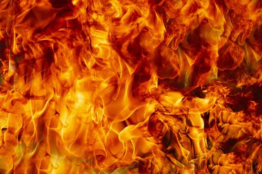 Kırmızı sıcak sparks yanan alevler ateş