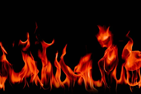 Elden Flammar Abstrakt Konst Svart Bakgrund Burning Glödhet Gnistor Upphov — Stockfoto
