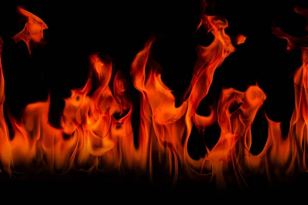 Feuerflammen Auf Abstrakter Kunst Schwarzem Hintergrund Brennende Rote Funken Steigen — Stockfoto
