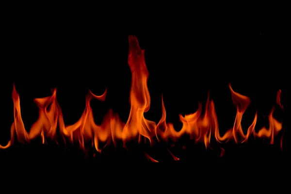 Fire Flames Abstract Art Black Background Burning Red Hot Sparks — Stock Photo, Image