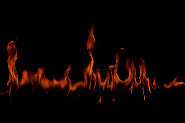 Fire Flames Abstract Art Black Background Burning Red Hot Sparks — Stock Photo, Image